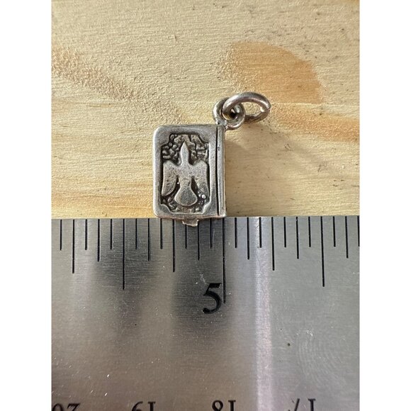 Miniature Silver Bible Pendant With Cross & Dove Design - Picture 4 of 4